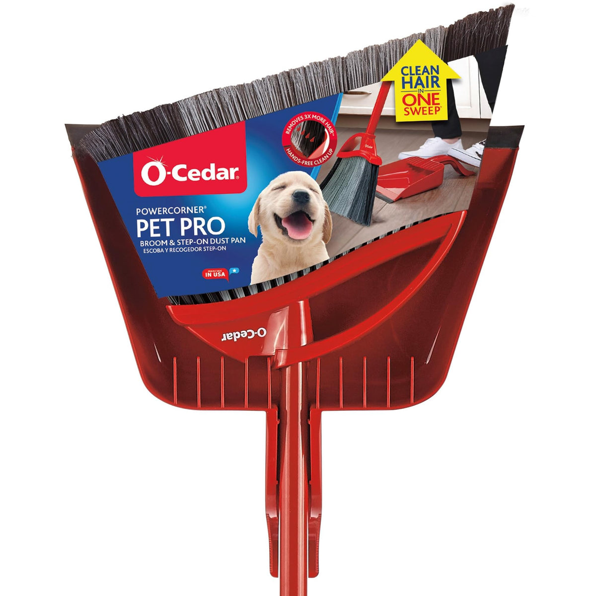 O-Cedar Sweep & Trap Broom with Step-On Dustpan – Wave Bristles Trap 99% of Dust & Dirt