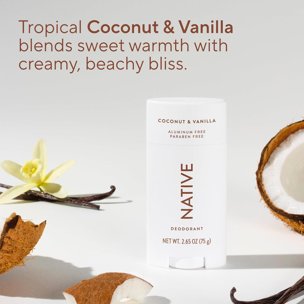 Native Aluminum-Free Deodorant – Coconut & Vanilla Scent, Naturally Derived, For Men & Women