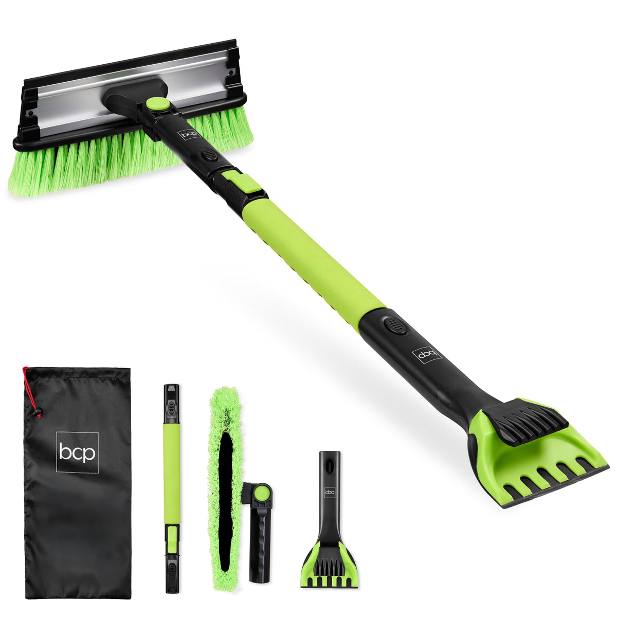 Best Choice Products 4-in-1 Snow Brush with Shovel – Telescoping Handle, Scraper, Squeegee & Carry Bag