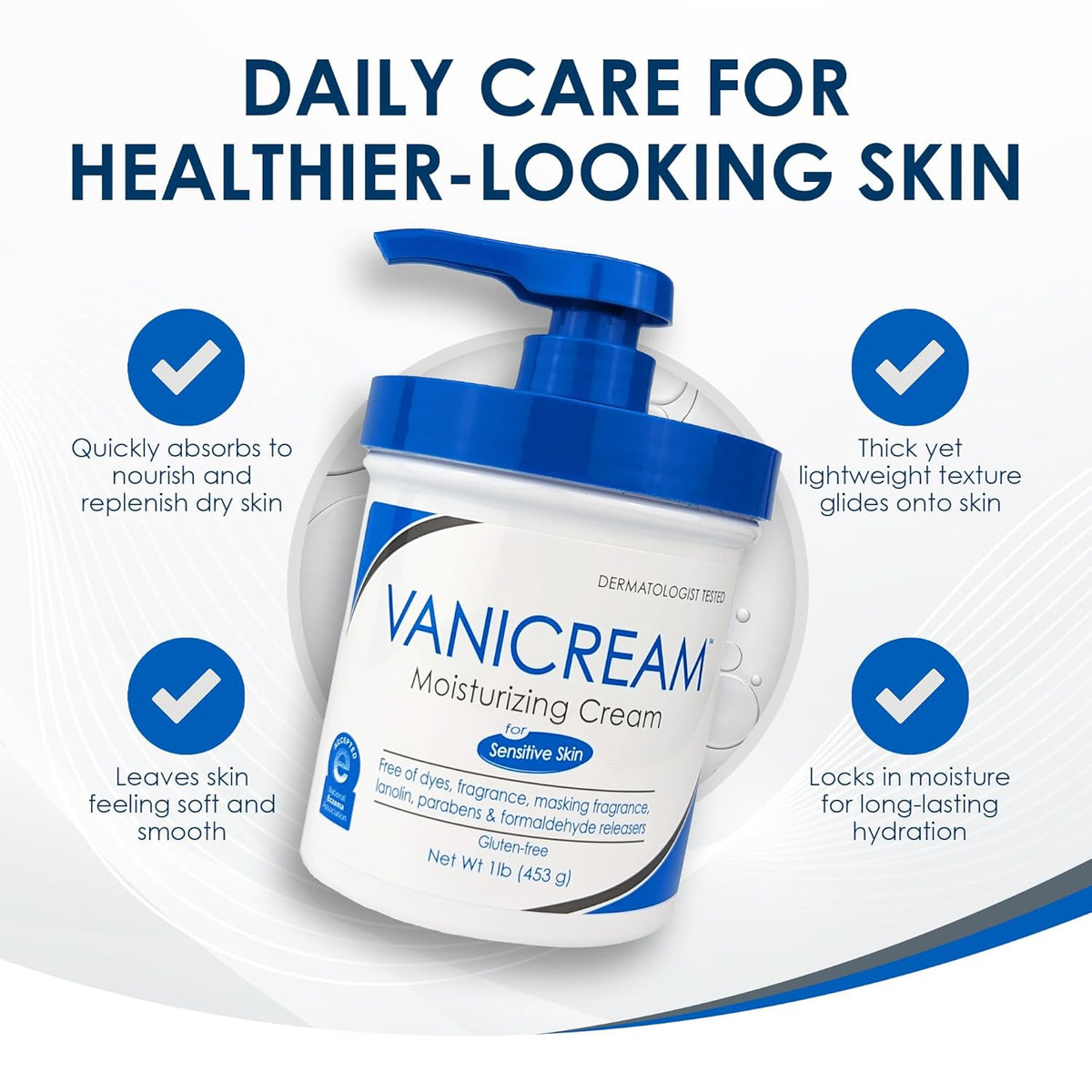 Vanicream Moisturizing Skin Cream with Pump Dispenser