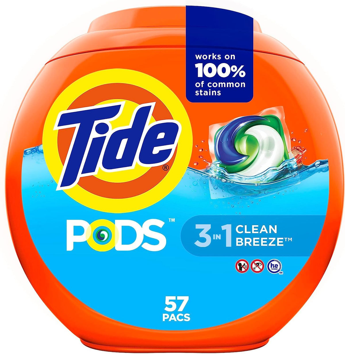 Tide PODS 3-in-1 Laundry Detergent Pacs – 112-Count, Stain Remover, Odor Fighter & Color Protector
