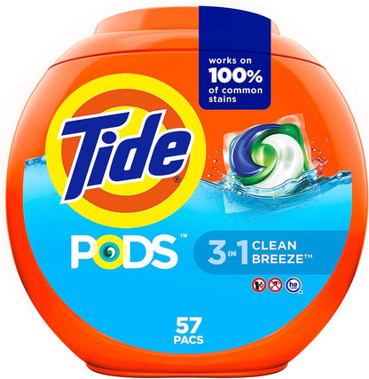 Tide PODS 3-in-1 Laundry Detergent Pacs – 112-Count, Stain Remover, Odor Fighter & Color Protector