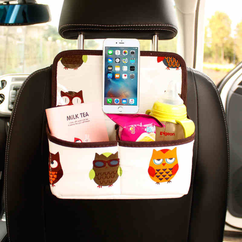 High Quality Double Canvas Car Organizer for Kids – Back Seat Storage Bag for Toys, Snacks & Essentials