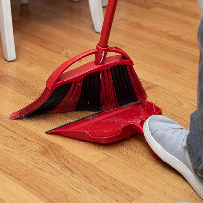 O-Cedar Sweep & Trap Broom with Step-On Dustpan – Wave Bristles Trap 99% of Dust & Dirt