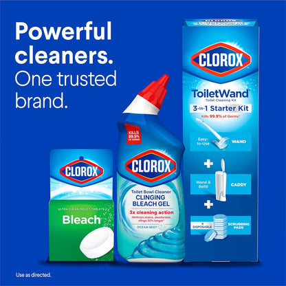 Clorox Toilet Bowl Cleaner Clinging Bleach Gel – Kills 99.9% of Germs, Removes Stains, Deodorizes