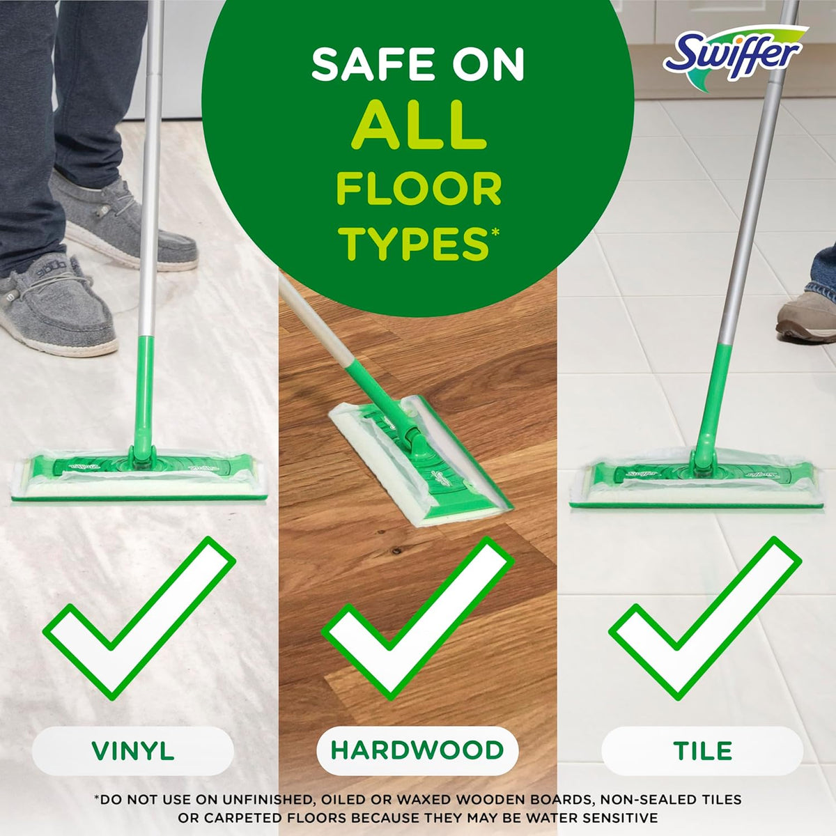 Swiffer Sweeper Wet Mopping Cloths – Textured Cloths Trap & Lock Dirt, Safe on All Hard Floors