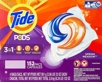 Tide PODS 3-in-1 Laundry Detergent Pacs – 112-Count, Stain Remover, Odor Fighter & Color Protector