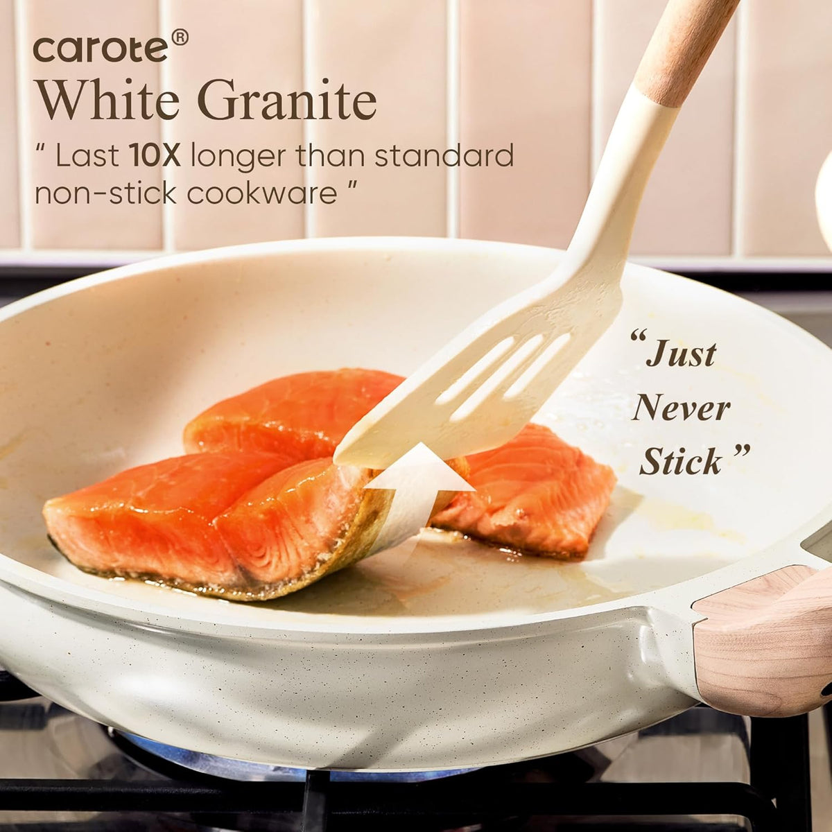 CAROTE 21-Piece Nonstick Cookware Set – Granite Coating, Induction Compatible, Pots & Pans with Lids