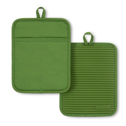 KitchenAid Ribbed Soft Silicone Pot Holder Set of 2 – Heat Resistant to 500°F, Waterproof, 7"×9"