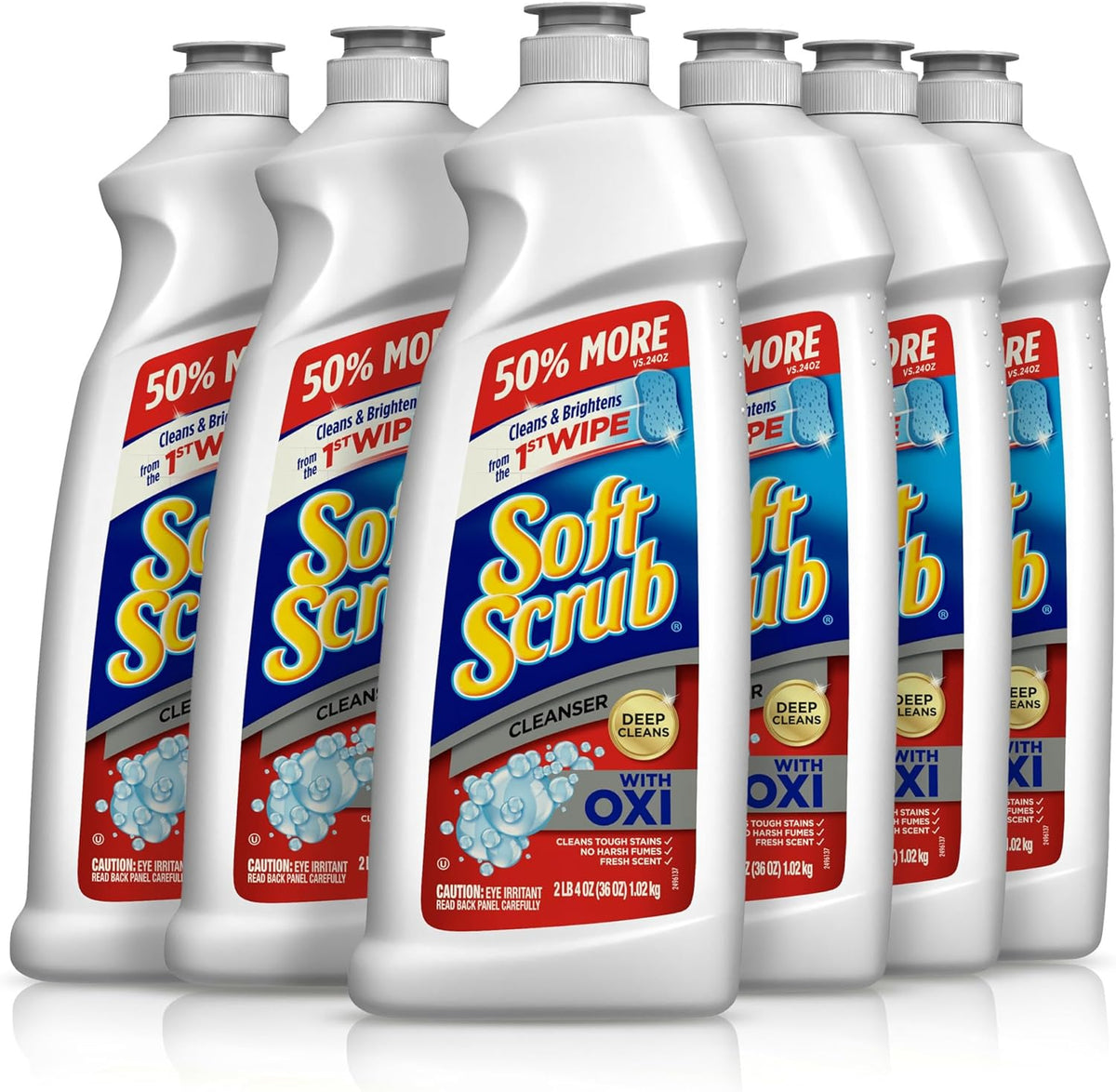 Soft Scrub Oxi Multi-Purpose Kitchen & Bathroom Cleanser – Removes Wine, Coffee & Tough Stains