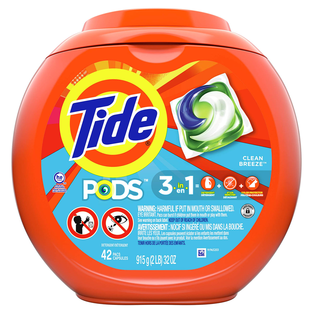 Tide PODS 3-in-1 Laundry Detergent Pacs – 112-Count, Stain Remover, Odor Fighter & Color Protector