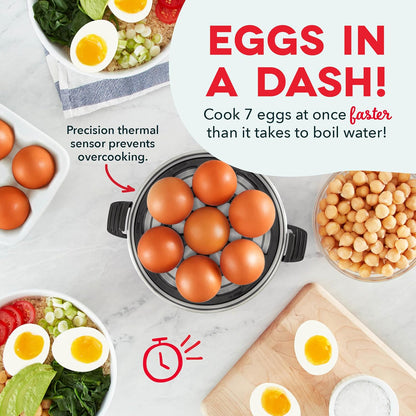 DASH Electric Rapid Egg Cooker – 6-Egg Capacity, Auto Shut-Off, Hard Boiled, Poached & Scrambled