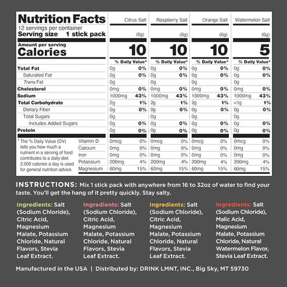 LMNT Zero Sugar Electrolytes - Variety Pack | Drink Mix | 12-Count