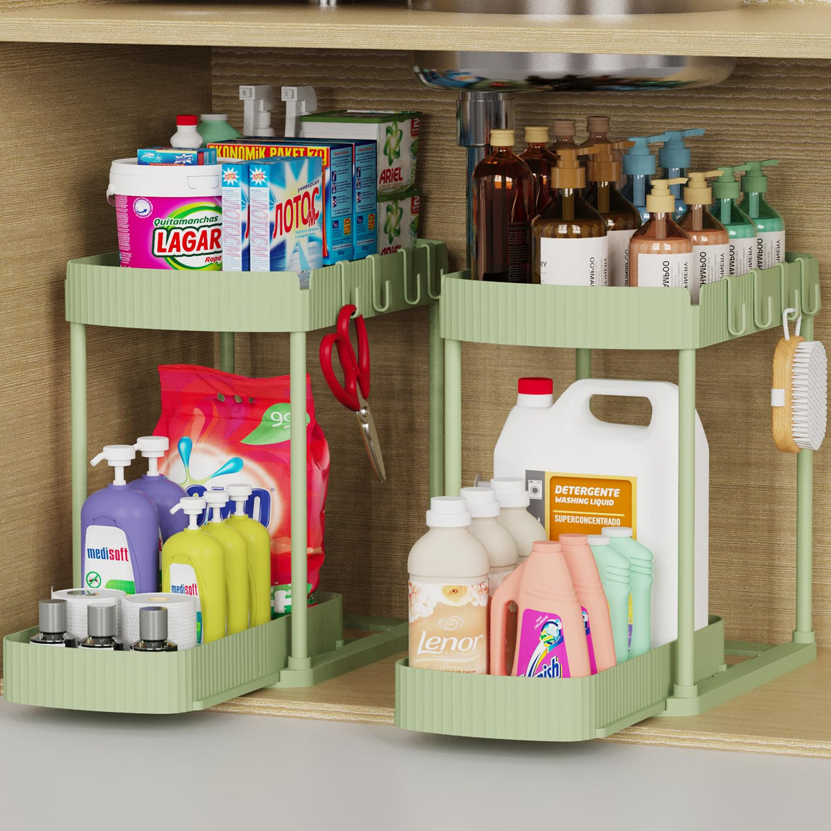 2 Pack Multi-Purpose Pull-Out Storage Organizers