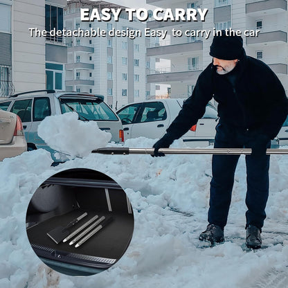 Flat Shovel with Adjustable Stainless Steel Handle – Carbon Steel Blade, Snow, Weeding & Earthwork
