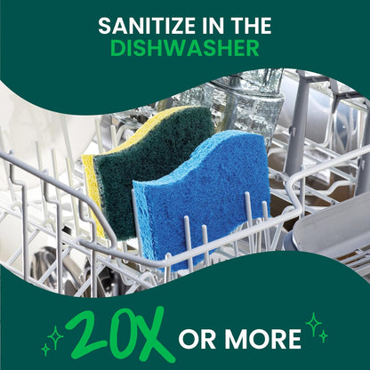 Scotch-Brite Zero Scratch Scrub Sponge – Non-Scratch, 3X Faster Cleaning, Recycled Plastic Fibers