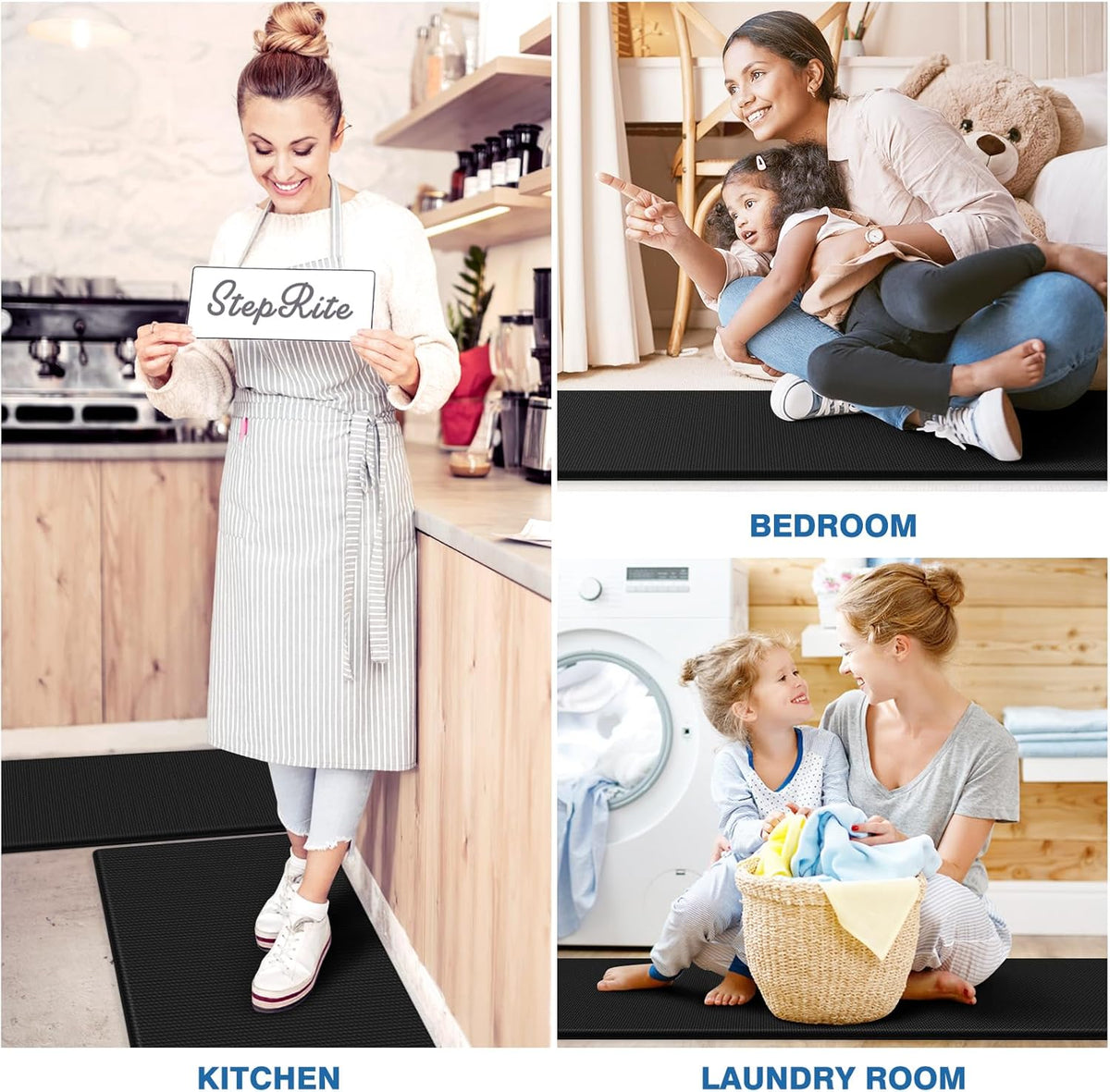 StepRite Kitchen Mats, 2PCS Kitchen Rugs