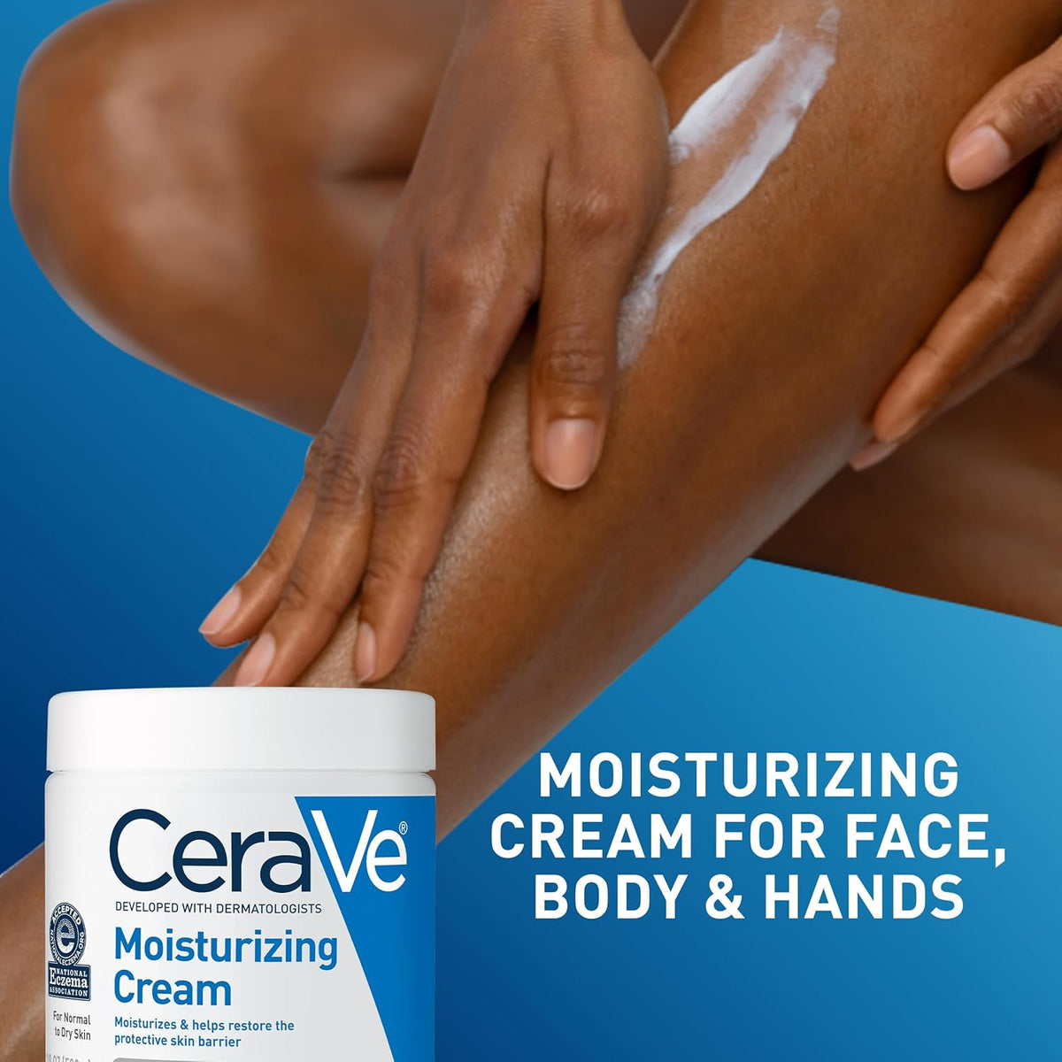 CeraVe Moisturizing Cream – 24-Hour Hydration with Ceramides & Hyaluronic Acid, Fragrance-Free, 19 fl oz