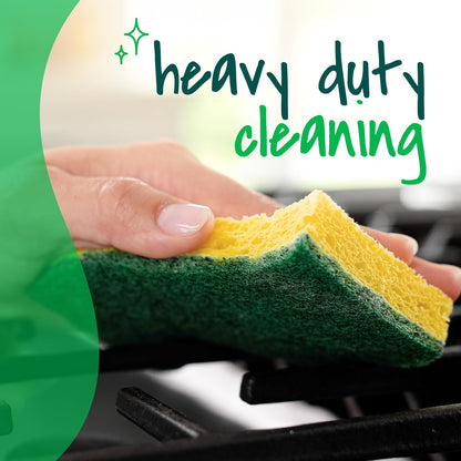 Scotch-Brite Heavy Duty Scrub Sponge – 6-Pack, 3X Scrubbing Power, Recycled Plastic Fibers