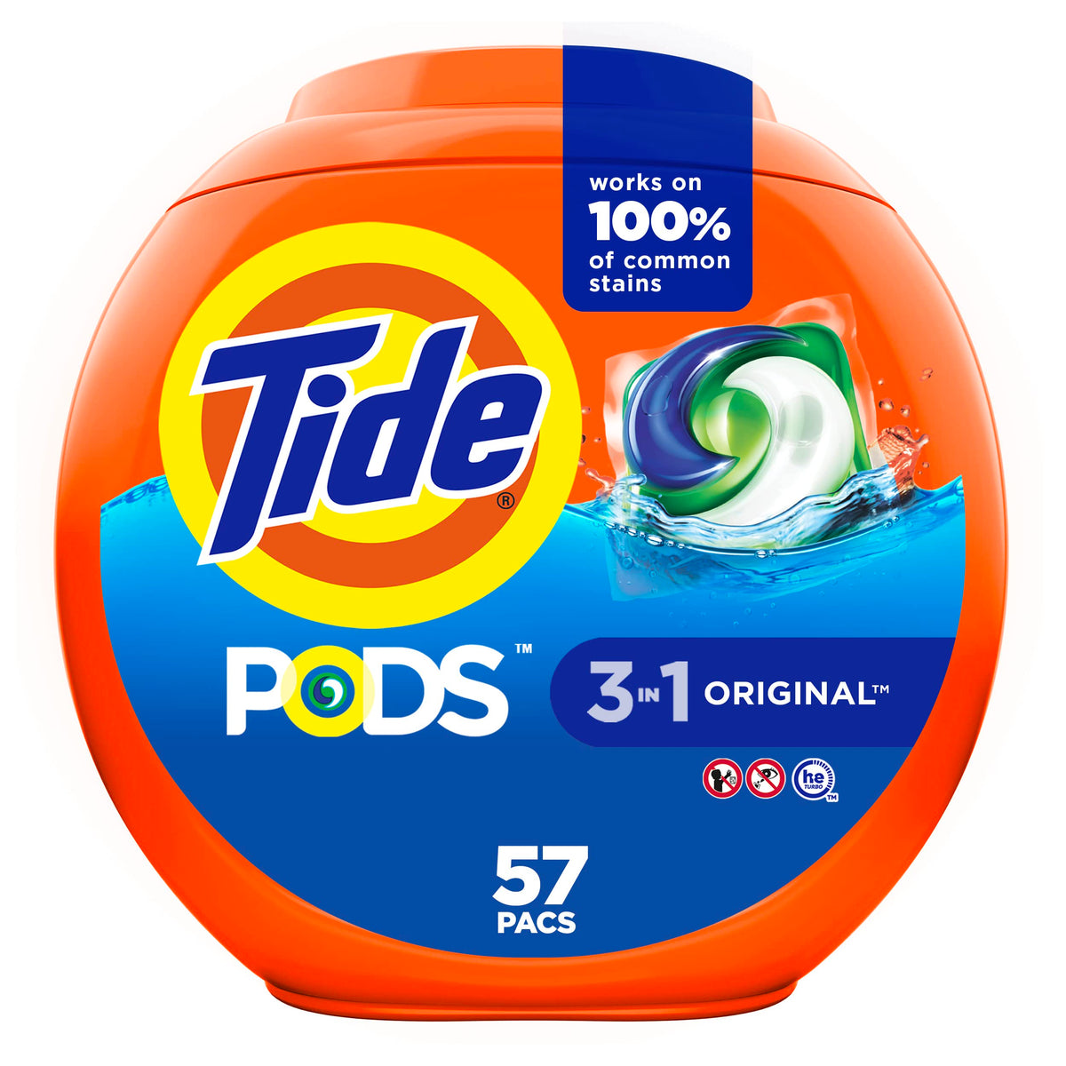 Tide PODS 3-in-1 Laundry Detergent Pacs – 112-Count, Stain Remover, Odor Fighter & Color Protector