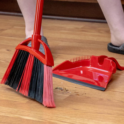 O-Cedar Sweep & Trap Broom with Step-On Dustpan – Wave Bristles Trap 99% of Dust & Dirt