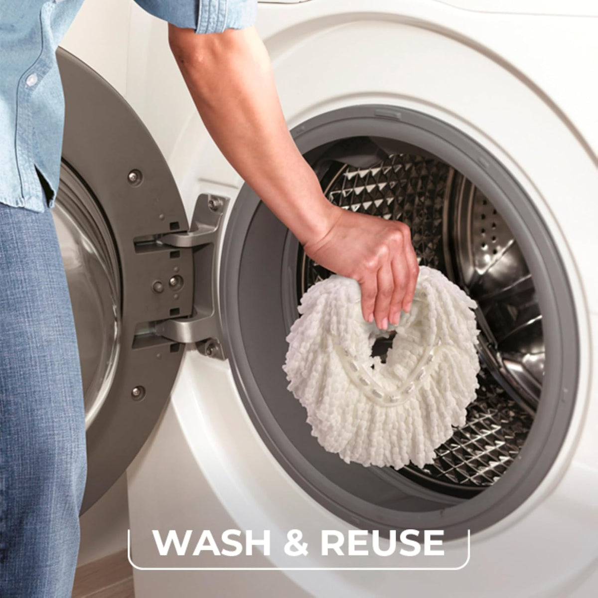 O-Cedar EasyWring Microfiber Spin Mop & Bucket System – Hands-Free Wringing, Machine-Washable Mop Head