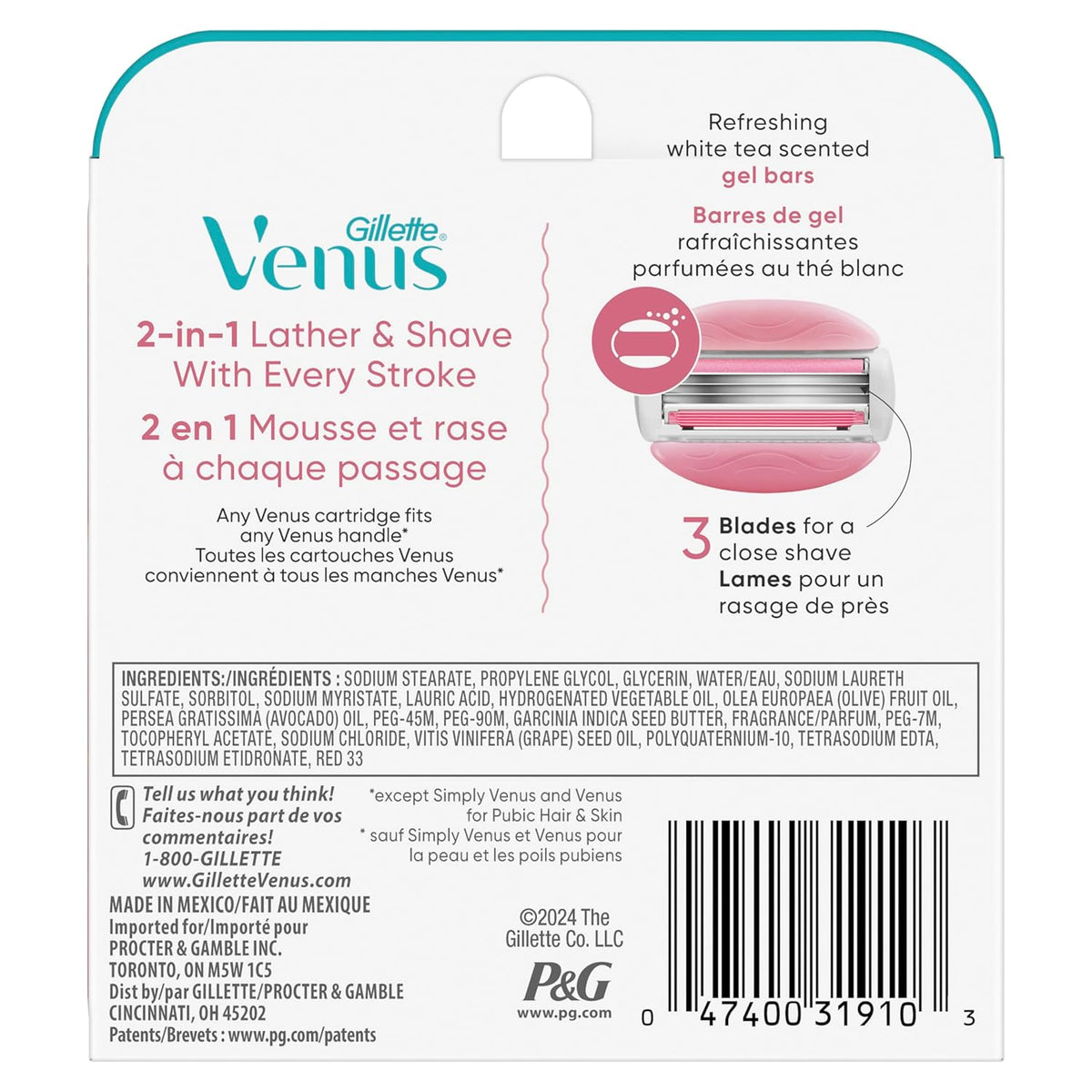 Gillette Venus ComfortGlide White Tea Women's Razor Blades