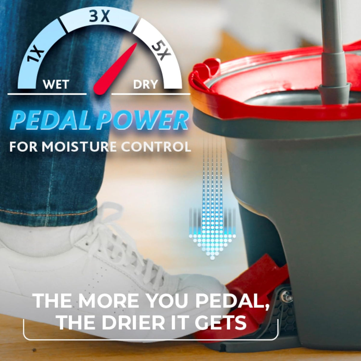 O-Cedar EasyWring Microfiber Spin Mop & Bucket System – Hands-Free Wringing, Machine-Washable Mop Head