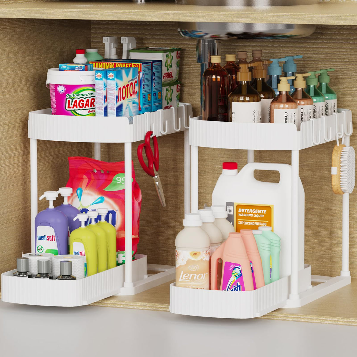 2 Pack Multi-Purpose Pull-Out Storage Organizers