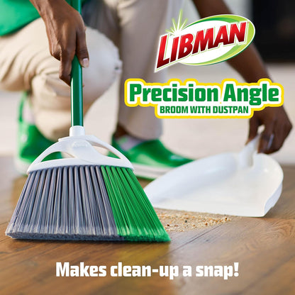 Libman FlexTech Broom & Dustpan Combo – 11" Recycled-Plastic Bristles, Anti-Static, Indoor & Outdoor