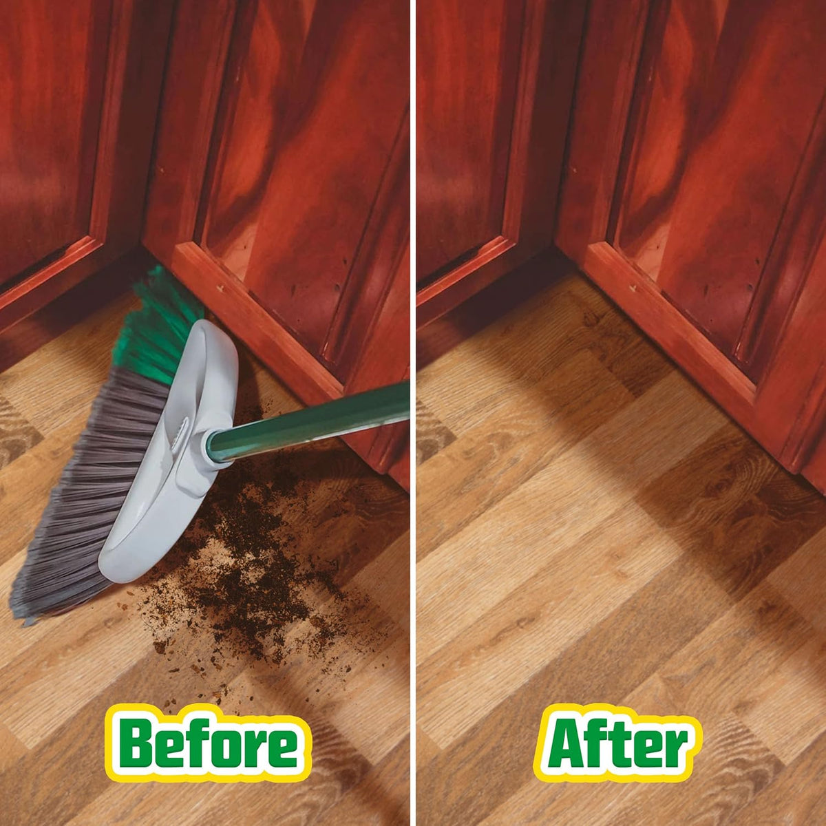 Libman FlexTech Broom & Dustpan Combo – 11" Recycled-Plastic Bristles, Anti-Static, Indoor & Outdoor