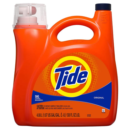 Tide Original Scent Liquid Laundry Detergent – 6X Cleaning Boost, 4X Cleaner, Fights 100% of Stains
