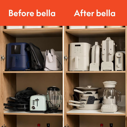 BELLA Flip & Store Belgian Waffle Maker – 1000W, Ceramic Nonstick, Compact Upright Storage
