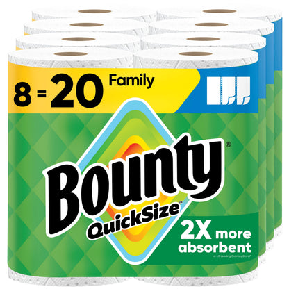 Bounty Quick-Size Paper Towels – 12 Triple Rolls (= 40+ Regular Rolls), 2X More Absorbent