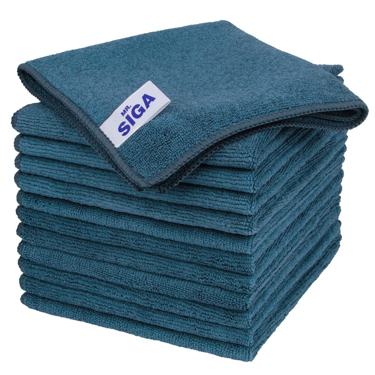 MR.SIGA Microfiber Cleaning Cloths – 12-Pack, Lint-Free, Ultra-Soft, 32x32 cm