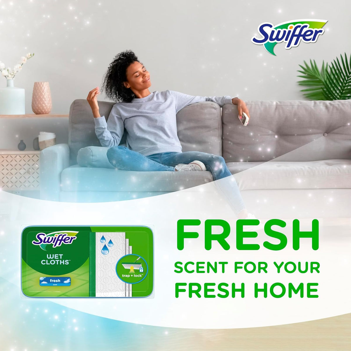 Swiffer Sweeper Wet Mopping Cloths – Textured Cloths Trap & Lock Dirt, Safe on All Hard Floors
