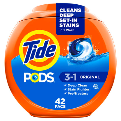 Tide PODS 3-in-1 Laundry Detergent Pacs – 112-Count, Stain Remover, Odor Fighter & Color Protector