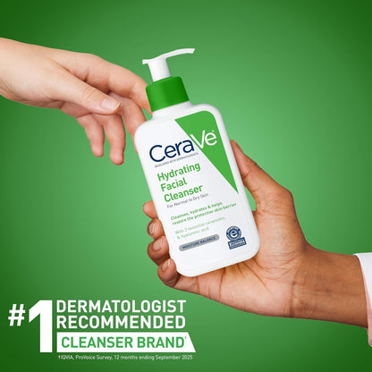 CeraVe Hydrating Facial Cleanser – Gentle Daily Face Wash with Ceramides & Hyaluronic Acid