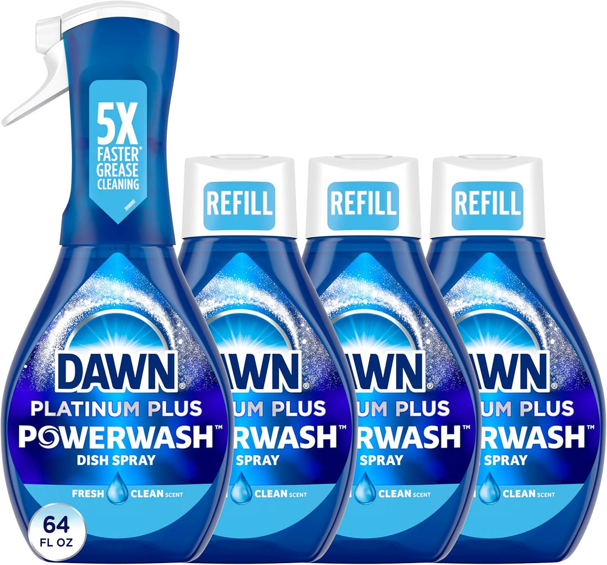 Dawn Platinum Powerwash Dish Spray – Concentrated Multi-Surface Cleaner, Removes 99% of Grease
