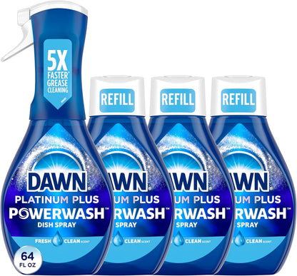 Dawn Platinum Powerwash Dish Spray – Concentrated Multi-Surface Cleaner, Removes 99% of Grease