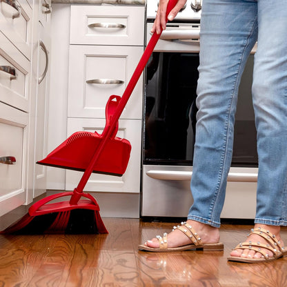 O-Cedar Sweep & Trap Broom with Step-On Dustpan – Wave Bristles Trap 99% of Dust & Dirt