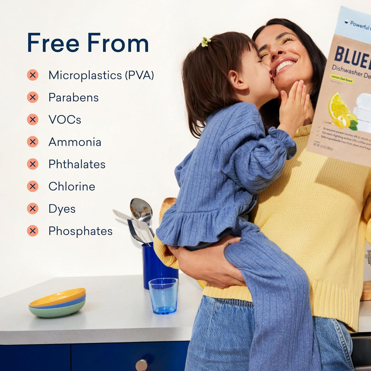 BLUELAND 100% Plastic-Free Dishwasher Detergent Tablets