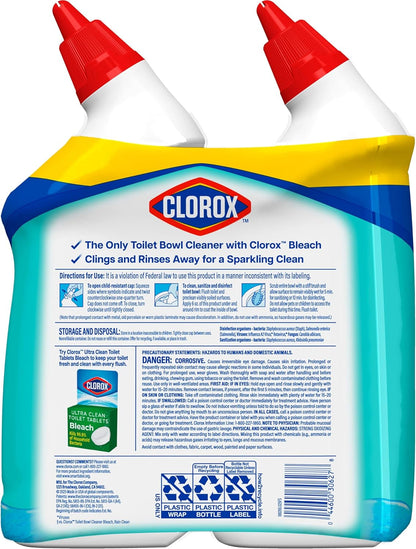 Clorox Toilet Bowl Cleaner Clinging Bleach Gel – Kills 99.9% of Germs, Removes Stains, Deodorizes