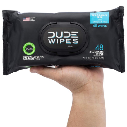 DUDE Wipes - Flushable Wipes - 6 Pack, 288 Wipes