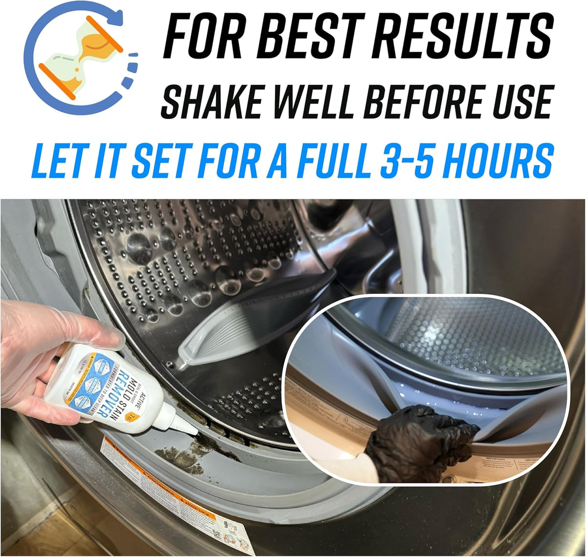 ACTIVE Mold & Mildew Stain Remover Gel – Clings to Vertical Surfaces, Eliminates Stains & Musty Odors