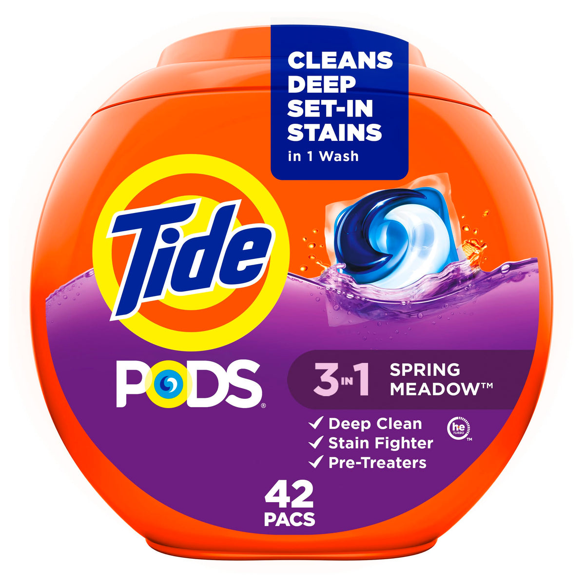 Tide PODS 3-in-1 Laundry Detergent Pacs – 112-Count, Stain Remover, Odor Fighter & Color Protector