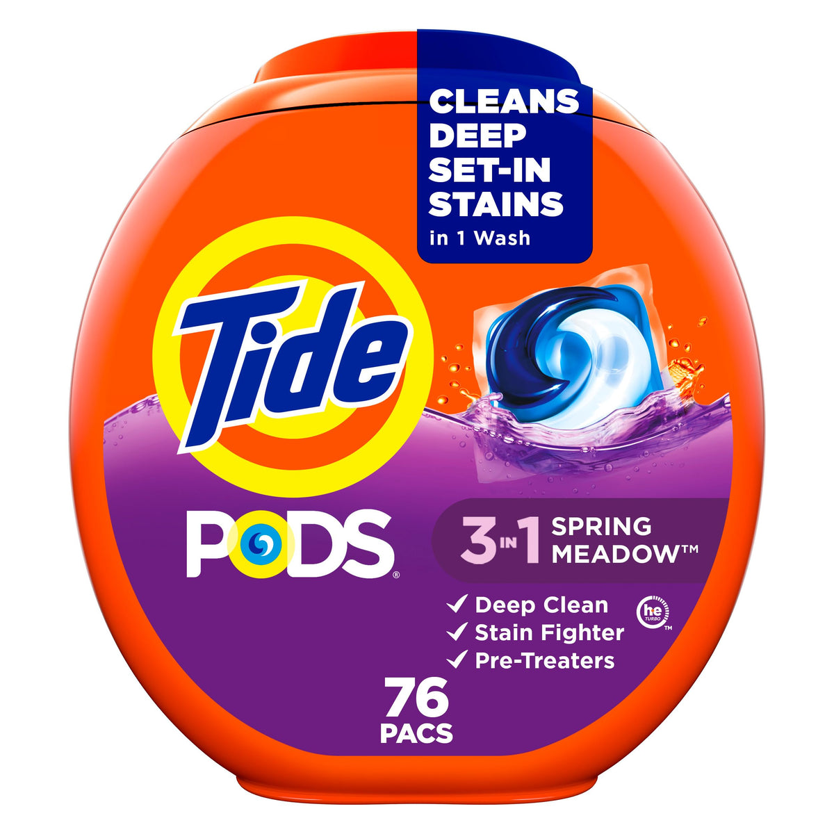 Tide PODS 3-in-1 Laundry Detergent Pacs – 112-Count, Stain Remover, Odor Fighter & Color Protector