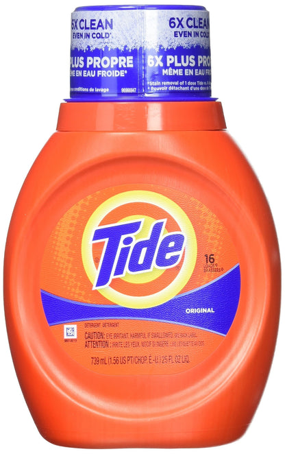 Tide Original Scent Liquid Laundry Detergent – 6X Cleaning Boost, 4X Cleaner, Fights 100% of Stains