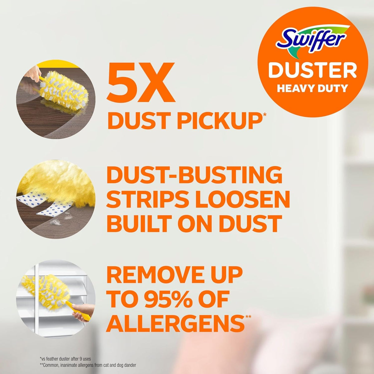 Swiffer Heavy-Duty Dusters Refill – 11-Count, Traps & Locks Dust, Removes 95% of Allergens