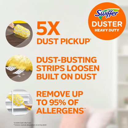 Swiffer Heavy-Duty Dusters Refill – 11-Count, Traps & Locks Dust, Removes 95% of Allergens